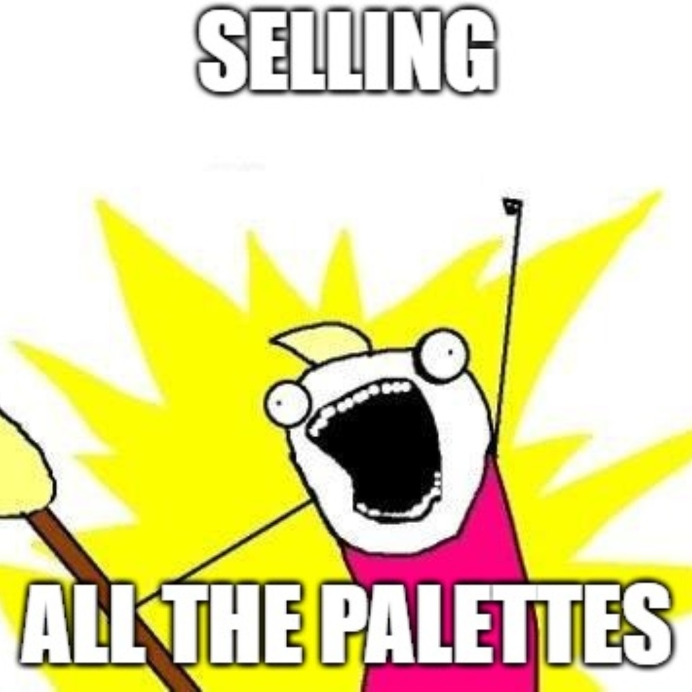 Ridiculous number of palettes for one woman to own